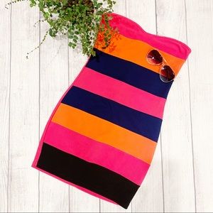 Striped bright bodycon